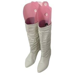 Vintage Grand Women's Canadian Made 1980 Rocker Leather Boots Off White Size 6.5